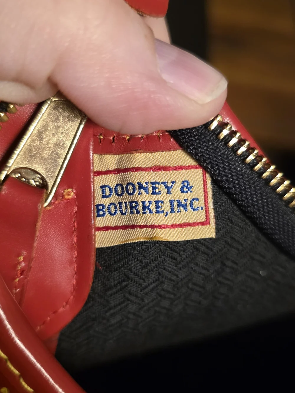 Dooney & Bourke Cabrio Red and Yellow Polka Dot Perforated Leather Hobo Purse